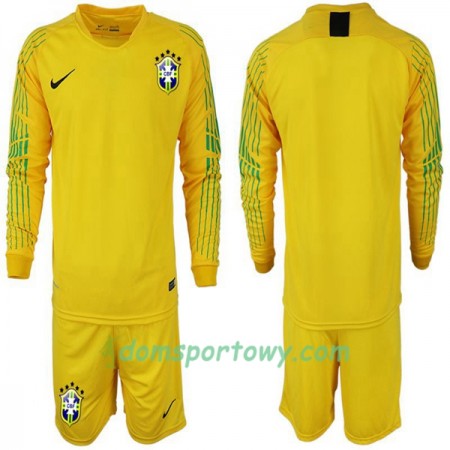 Koszulka Brazylia Dziecięcy Domowe Koszulki Piłkarskie Mistrzostwa Świata 2018 Długi Rękaw